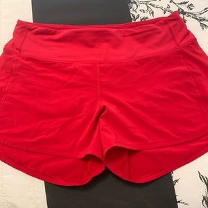 Lululemon red speed shorts size 8